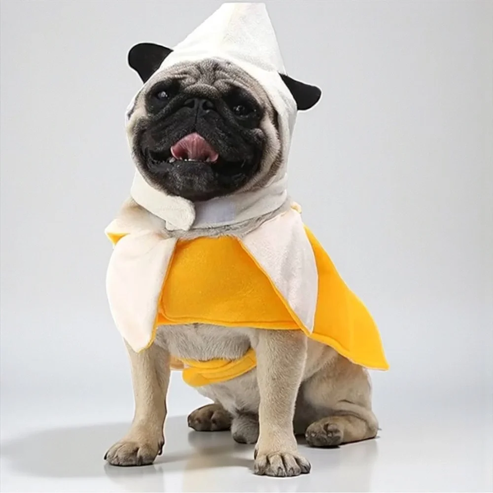 Banana Dog Costume XL NWOT Funny Halloween Pet Costume Jumpsuit w Hood